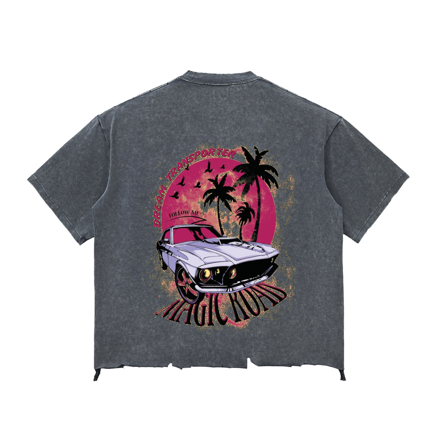 Snow Wash Raw-Hem Boxy T-shirt