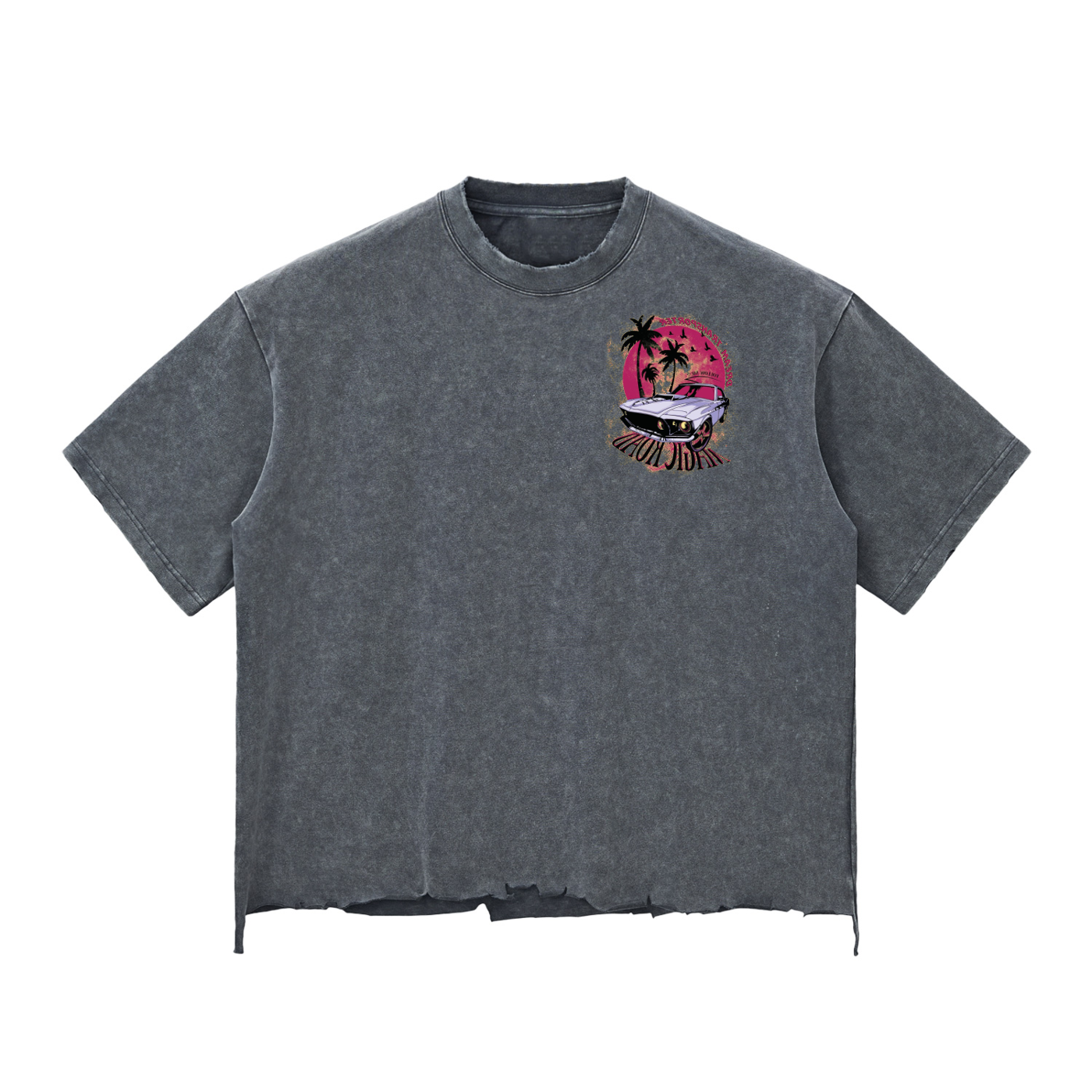 Snow Wash Raw-Hem Boxy T-shirt